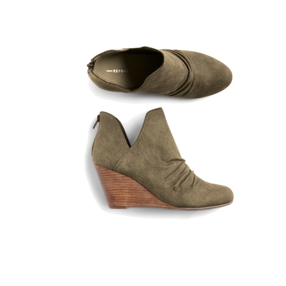 report wedge booties